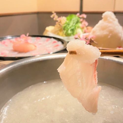 Cherry blossom sea bream shabu-shabu (mizore nabe) *Serves with vegetables (1 person)