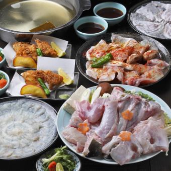 [Cooking only] The essence of blowfish cuisine! ``Fugu Oara Tecchiri Course [Shinfuku]'' where you can enjoy the hearty taste of every bone