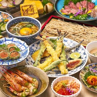 そば道極上コース！人気メニュー大集合『そば道コース【松】』2時間飲み放題付き6500円（全9品）