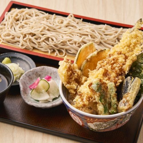 そば道ランチセット【穴子イカ彩り天丼付き】