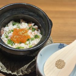 発酵バター香るいくらと紅ズワイガ二の土鍋ご飯(お出汁付)一合