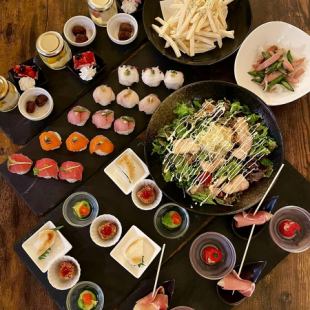 [Great value for money girls' night out] 12 types of 6 dishes with puffball sushi! All-you-can-drink for 90 minutes 4000 yen ⇒ 3500 yen