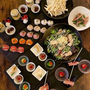 [Great value for money girls' night out] 12 types of 6 dishes with puffball sushi! All-you-can-drink for 90 minutes 4000 yen ⇒ 3500 yen
