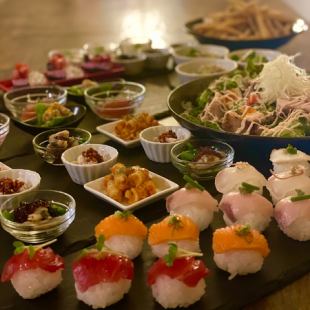 【コスパ満足女子会】パフボール寿司付のお料理なんと12種6品！飲み放題90分4000円⇒3500円