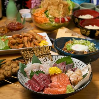 春の歓送迎会◎【2H飲放付】ホタルイカと筍の磯辺揚げ！お造り4種とどて煮含む全9品6000円(税込)