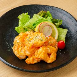 Juicy shrimp with mayonnaise