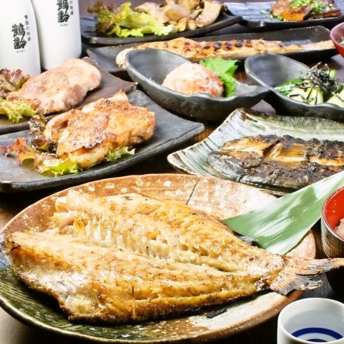 Eat dried fish with charcoal grill! Buri fluffy fluffy! Dried fish and fried fish are delicious!