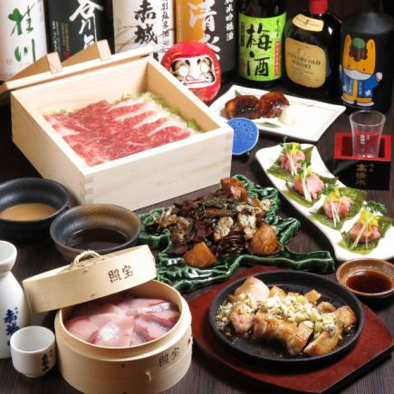 【迎送會】慢慢享受群馬縣的特產和壽喜燒♪5,980日元套餐+2.5小時無限暢飲，共10道菜品