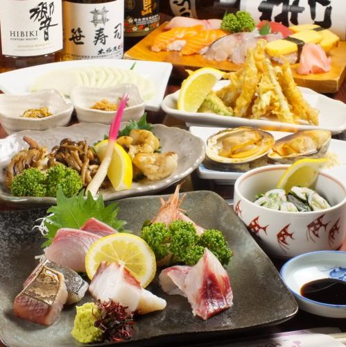 【ご宴会に♪】2時間飲み放題付き！お造りやお寿司など◇旬鮮魚オススメコース多数ご用意しております♪