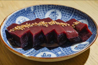 Thickly sliced fresh liver