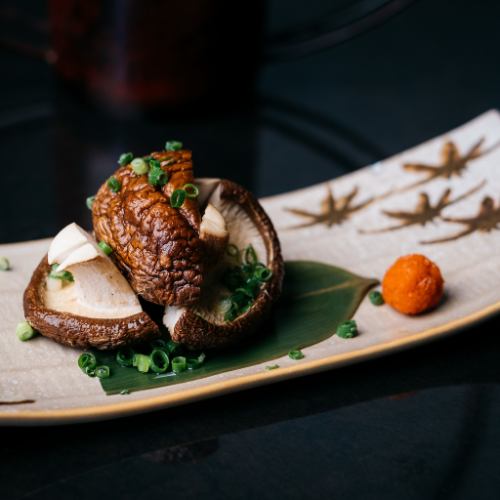 Grilled log-grown shiitake mushrooms