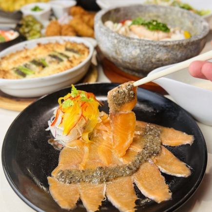 [3 hours all-you-can-drink included♪] Enjoy plenty of seafood such as oysters and salmon! "Luxe" 5,200 yen