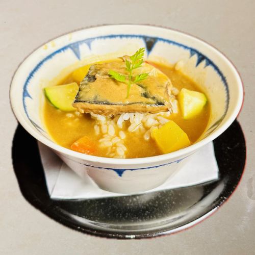 Mackerel miso curry chazuke