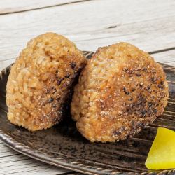 Charcoal-grilled rice ball