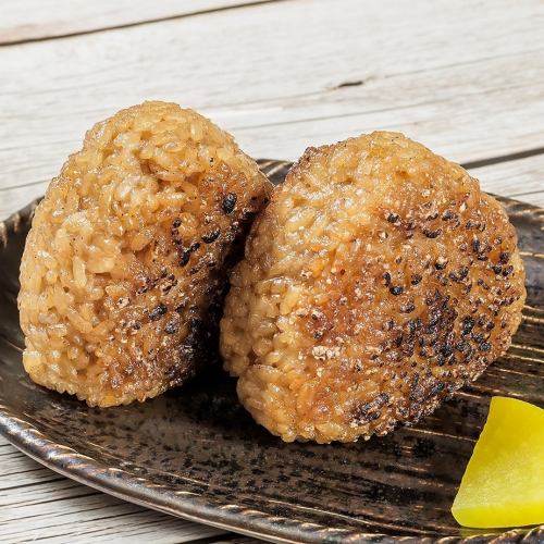 Charcoal-grilled rice ball