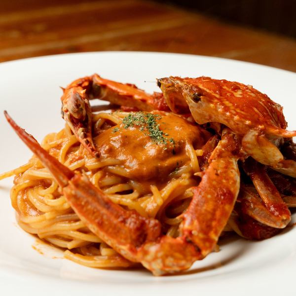 濃厚な海の恵み、ワタリガニのトマトクリーム生パスタ