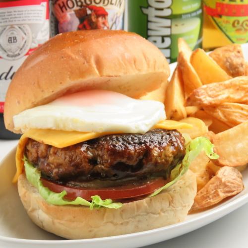 Open for lunch! Huge burgers made with 100% homemade beef patties!