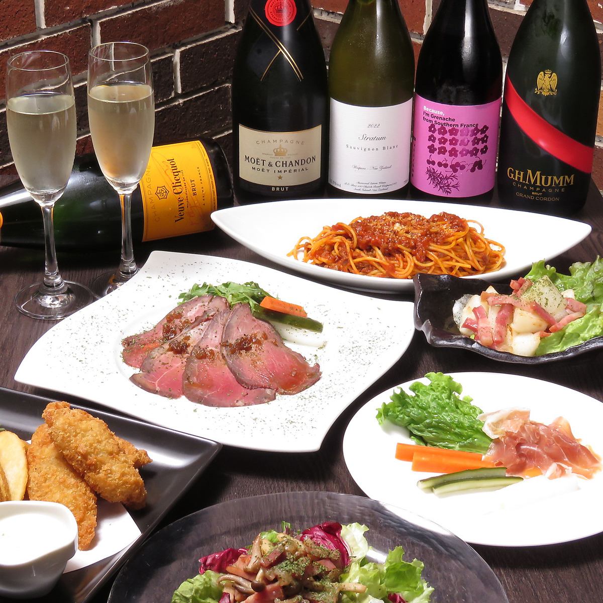 2-hour all-you-can-drink courses where you can enjoy exquisite homemade roast beef start from 5,500 yen★