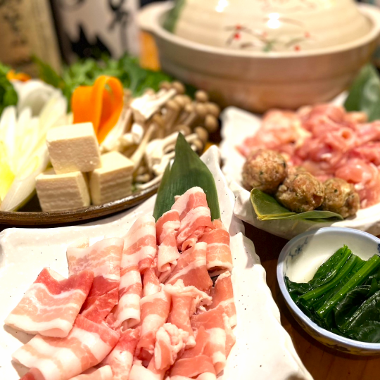 [Recommended for parties] Chicken, pork, and homemade meatballs 3-course hot pot course 120 minutes with all-you-can-drink included 5,000 yen (tax included)