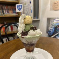 246号茶屋町しるべ（パフェ大山街道仕立て）Macha Shiratama azuki parfait 