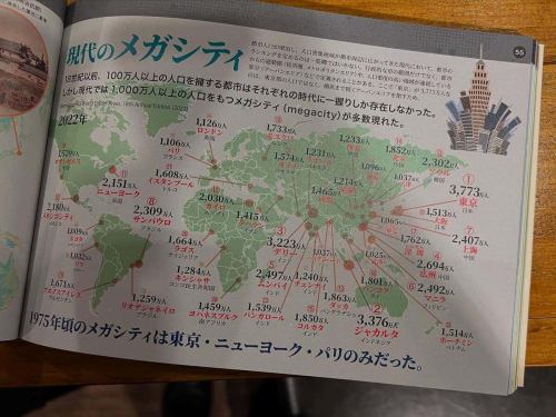 📅7月10日は「世界人口デー」！🌍

地図×統計×グラフィック＝最高すぎる✨
本日ご紹介するのは『世界人口図鑑』（原島広至著）。
インフォグラフィックスで世界の人口を”見て楽しめる”一冊です📖💡

店主は子どもの頃、地図帳や年鑑の人口データに夢中だった“数字地図っ子”📊🗺️
そんな店主と一緒に、金曜の午後に人口の地理旅しませんか？☕

#世界人口デー #地図好き #インフォグラフィックス #世界人口図鑑 #地理カフェ #統計好きと繋がりたい #本好きな人と繋がりたい