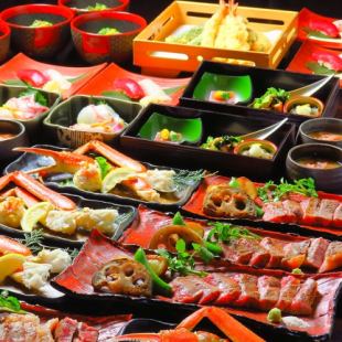 仙台牛ステーキとずわい蟹を堪能する【ステーキコース】飲み放題付き 8000円(税込)