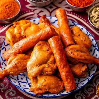 "D Course" with draft beer: 9 dishes including tandoori chicken and authentic curry ◆ 2 hours of all-you-can-drink included 5000 ⇒ 3999 yen