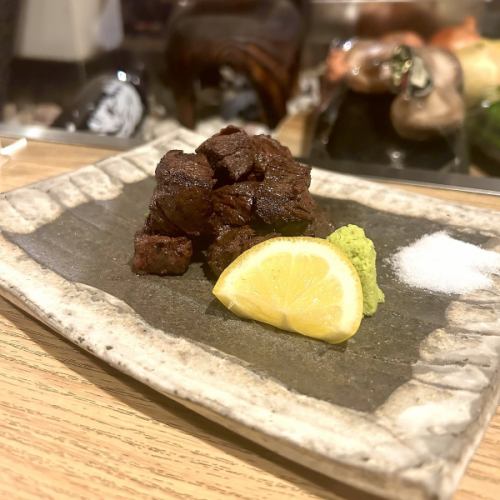 Charbroiled diced wagyu beef