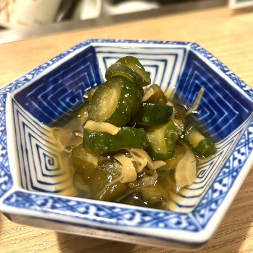 Homemade pickled cucumbers in soy sauce