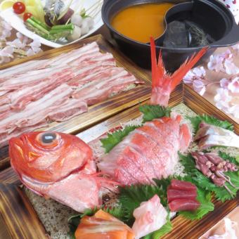 【那須豬肉涮鍋宴會套餐】8道菜+150分鐘無限暢飲6,000日圓⇒5,500日圓（含）