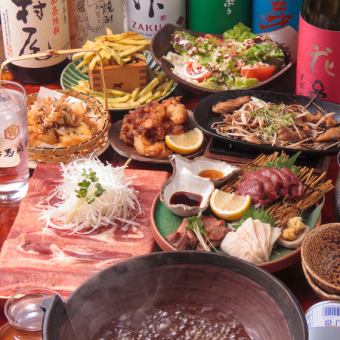牛タンしゃぶしゃぶ馬刺し2H飲み放題付きコース《全12品》6,500円