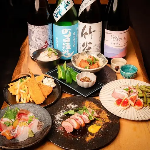 【定番コース】2H飲み放題付き/自家製燻製盛り合わせやお造りなど全７品