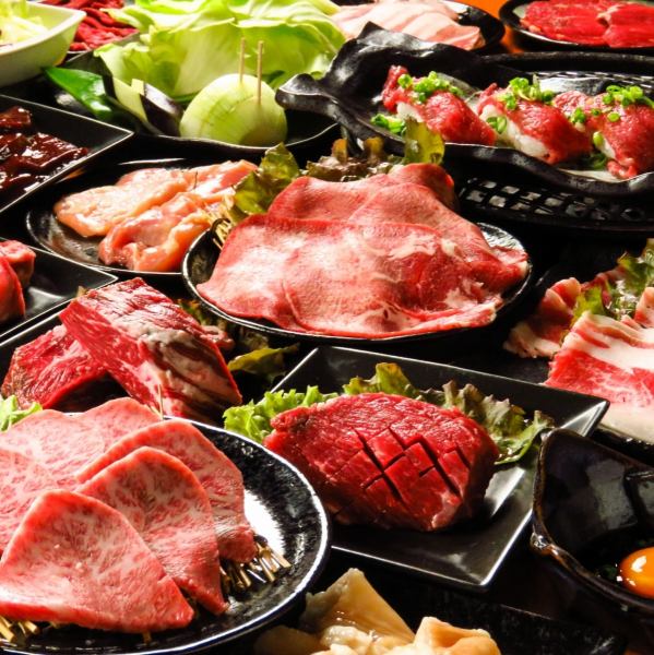 [1] Dragon short ribs/beef skirt steak/beef fillet included [all-you-can-eat] ⇒ 3,980 yen [2] Wagyu beef/grilled sukiyaki included [luxury] [all-you-can-eat] ⇒ 4,480 yen
