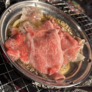 A5 검은 털 일본소 스키야키 냄비 (생란 포함)