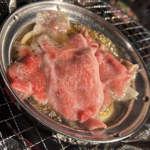 A5黒毛和牛すき焼き鍋(生卵付き)