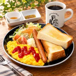 高級食パントーストおかわり自由!モーニングプレート