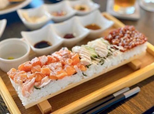 Selectable long sushi half