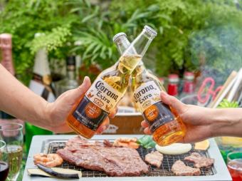 [BBQ in a 5-minute walk from Hon-Atsugi Station!] Empty-handed BBQ & beer garden course with 2 hours of all-you-can-drink included, 13 dishes, 4,500 yen