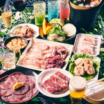 【手ぶらビアガーデン＆BBQコース】≪18品/2H飲み放題/6500円≫＋550円で生ビールが付きます♪