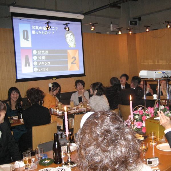 [设施增强]自由的感觉，在高高的天花板店。投影机与屏幕间，也可以体现在播放视频和PowerPoint。宴会，比如生日派对，请你用一切手段向我们咨询时要添加的效果！