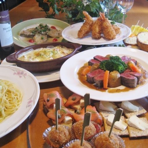 【推荐套餐】以迷你牛排为主菜，尽情享用美食的套餐（包含2小时30分钟无限畅饮）