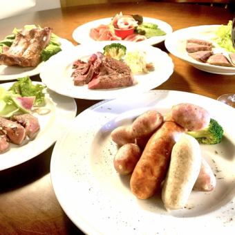 定番コース(料理のみ)☆前菜・冷&温肉料理からパスタ・ピッツァまで満腹7品3850