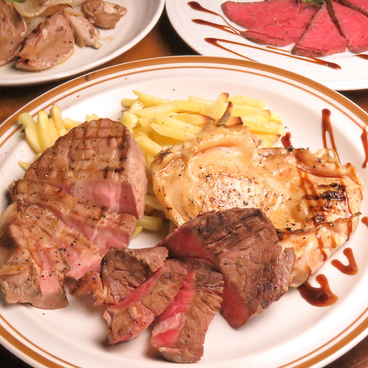 A variety of dishes using carefully selected meat.The build-up course is recommended ♪