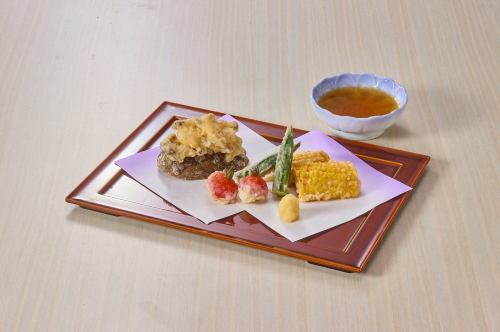 Abalone and corn tempura