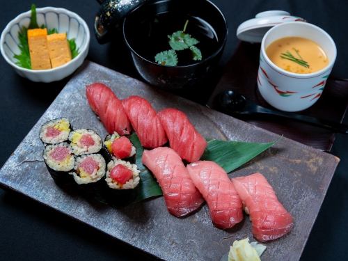 Delicious! Assorted bluefin tuna sushi