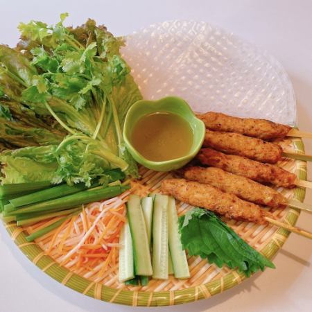 香ばしいつくね＆野菜春巻き