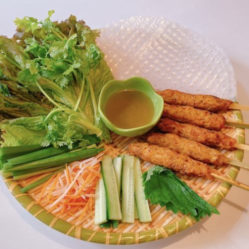 香ばしいつくね＆野菜春巻き