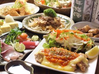 選べる1人1皿⇒【お刺身or国産牛料理】2H飲放付き4800円かんだコース★クーポンで2.5Hに！！