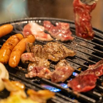 【持ち込み可能！】上質なお肉5種など全8品、２時間飲み放題付き！お手軽BBQプラン5,500円