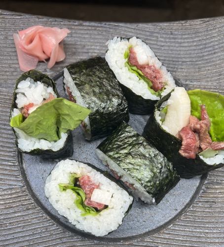 Grilled Meat Sushi/Thigh and Grated Yam Roll